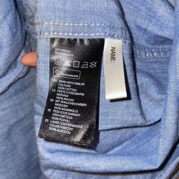 L.O.G.G. Label Of Graded Goods Blue Long Sleeve Button-Up Shirt Boy's Size L - Picture 5 of 7